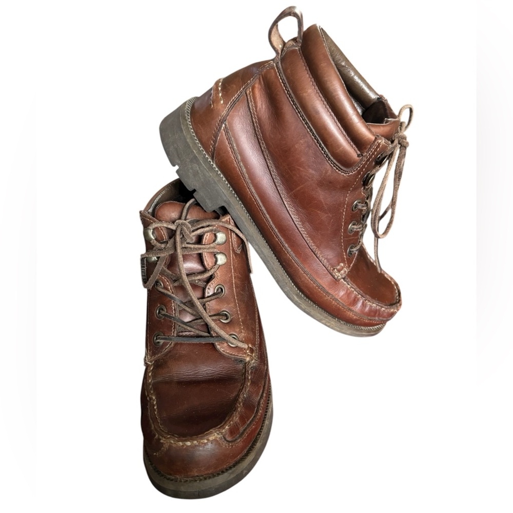 Cabela’s Men’s Brown Leather Waterproof Vibram Hunting Work Chukka Boots 8.5W